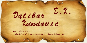 Dalibor Kundović vizit kartica